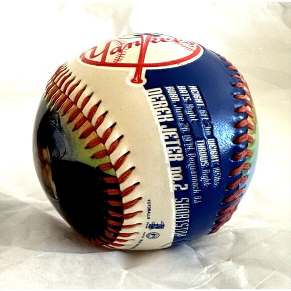 New York Yankees Derek Jeter Baseball Rare 2003 Fotoball Photo Ball Vintage NEW - Picture 9 of 11